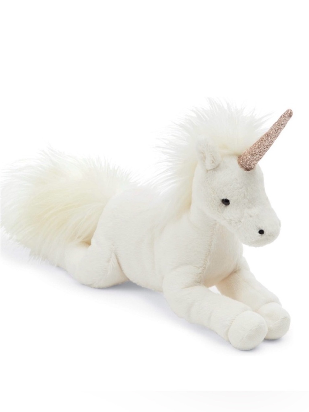 Jellycat Luna Unicorn Medium Plush Retired HTF White Gold 12"